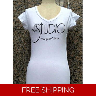 Girlie Shirt Z White V Neck Black Logo TOS